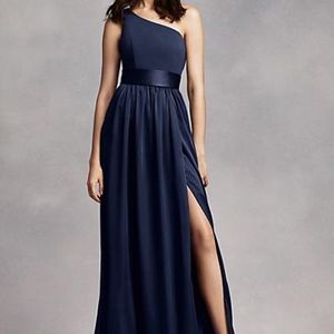 David’s Bridal One Shoulder dress with Satin sash